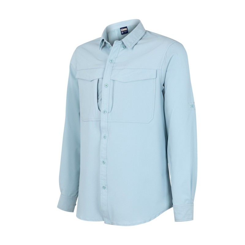 Camisa Salvia Hombre Manga Larga | Tela Ripstop, UV y Teflón | Dresswell